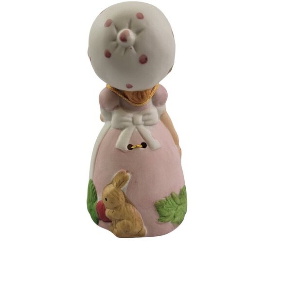 Jasco Strawberry Patches Porcelain Girl w/Bird Bell Home Décor Accent Keepsake - Picture 7 of 16